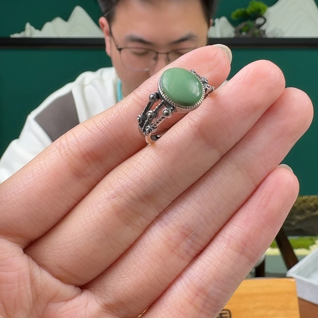 绿松石银S925镶嵌珠宝奇石68