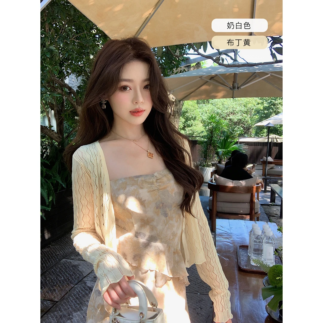 【QIUROUYAO邱肉瑶】撩人而不自知*慵懒氛围肌理镂空小开衫