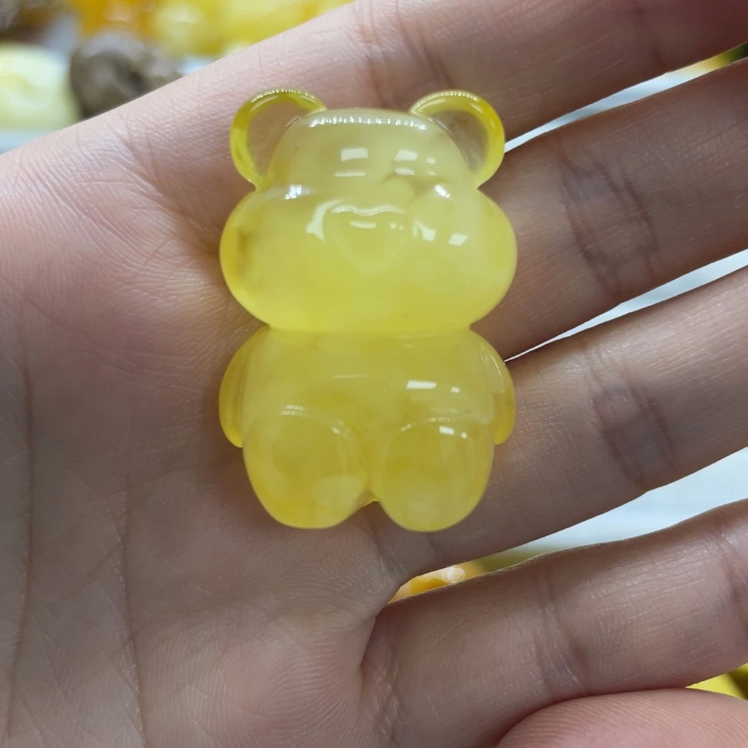 琥珀裸石未镶嵌8克小熊