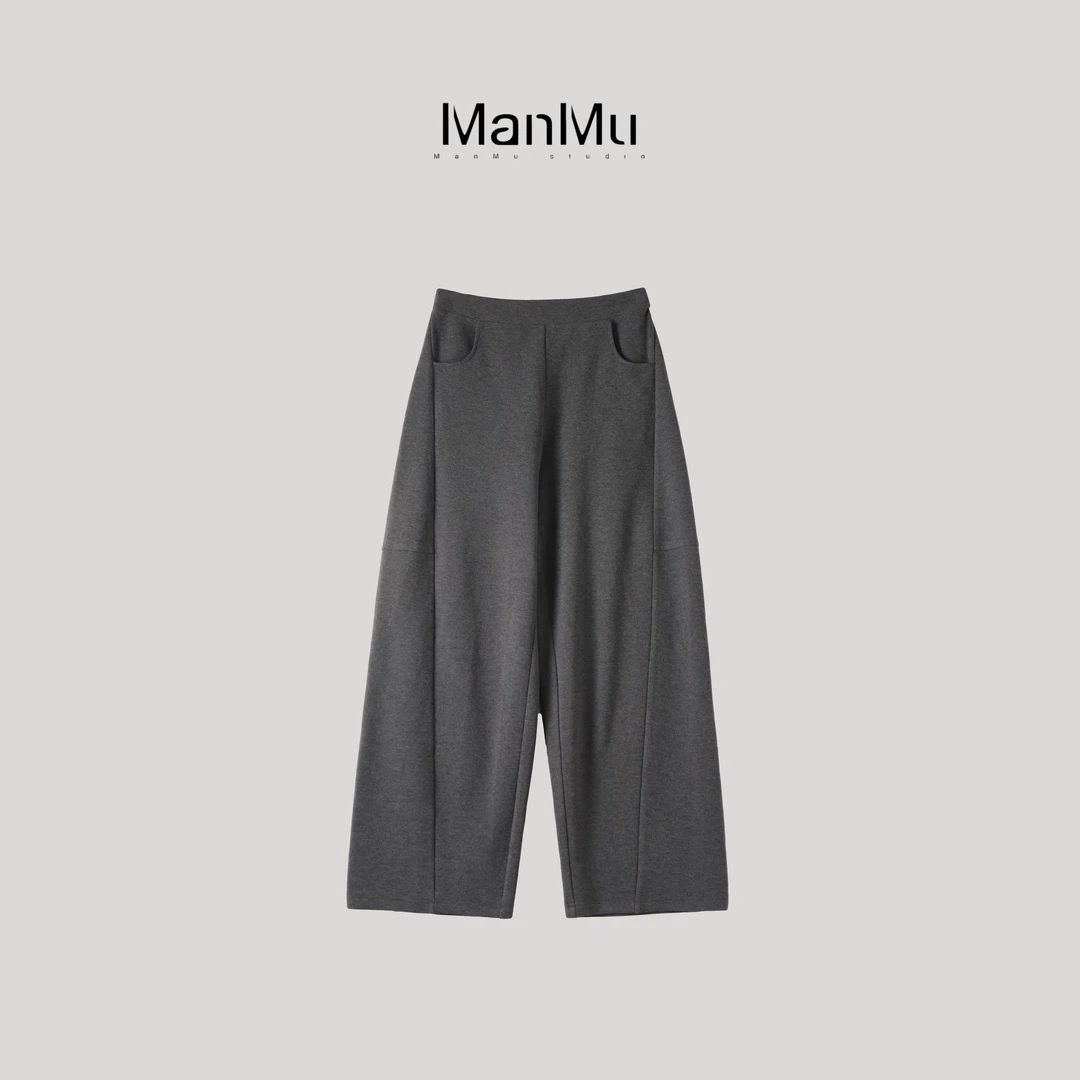 满目ManMu 【张琪专属】秋季时尚百搭显瘦全棉裤子350217