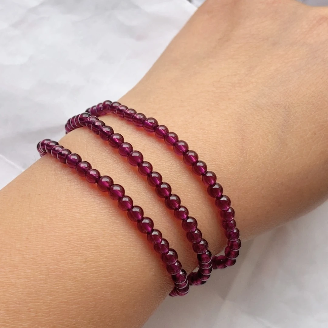 石榴石（紫牙乌）手链未镶嵌潘*4.0