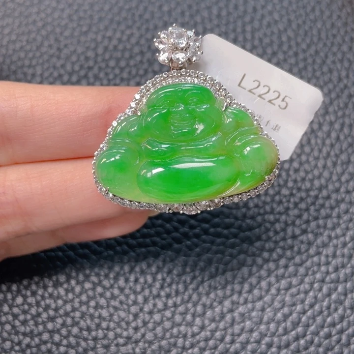 翡翠银S925镶嵌吊坠(不含链)t*