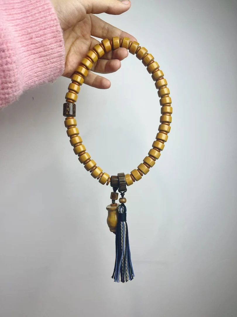 实心玉竹手持搭配男女百搭盘玩玉化包浆车挂36颗手持