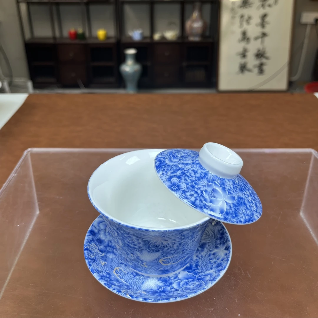 满彩银龙三才悬停盖碗ZHZ074