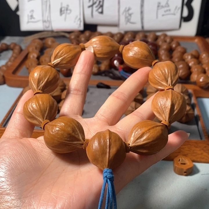 手串橄榄核2342精品4花蒜头铁核9+1颗