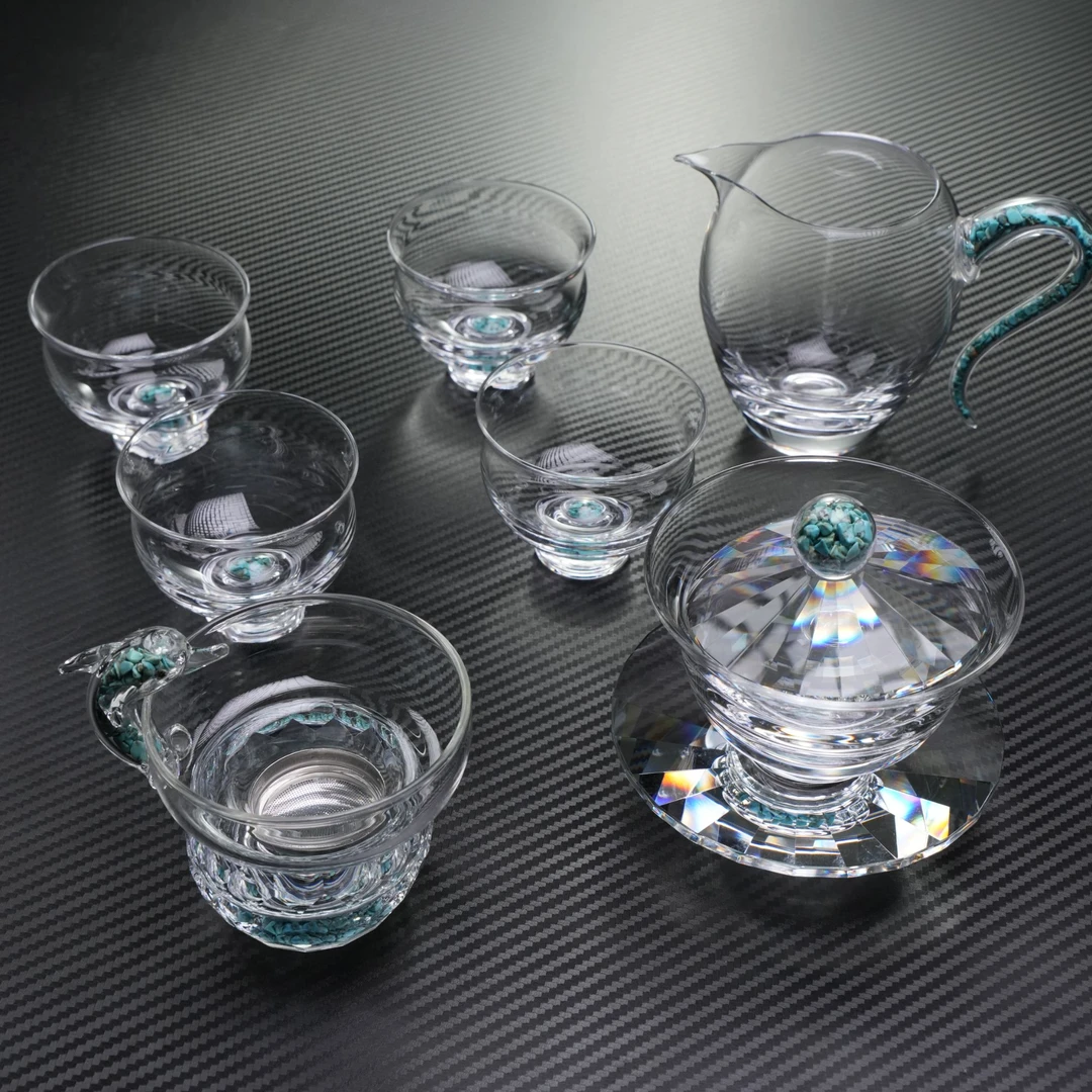 璃湾·七件套套装无铅水晶玻璃纯人工手作茶具套装