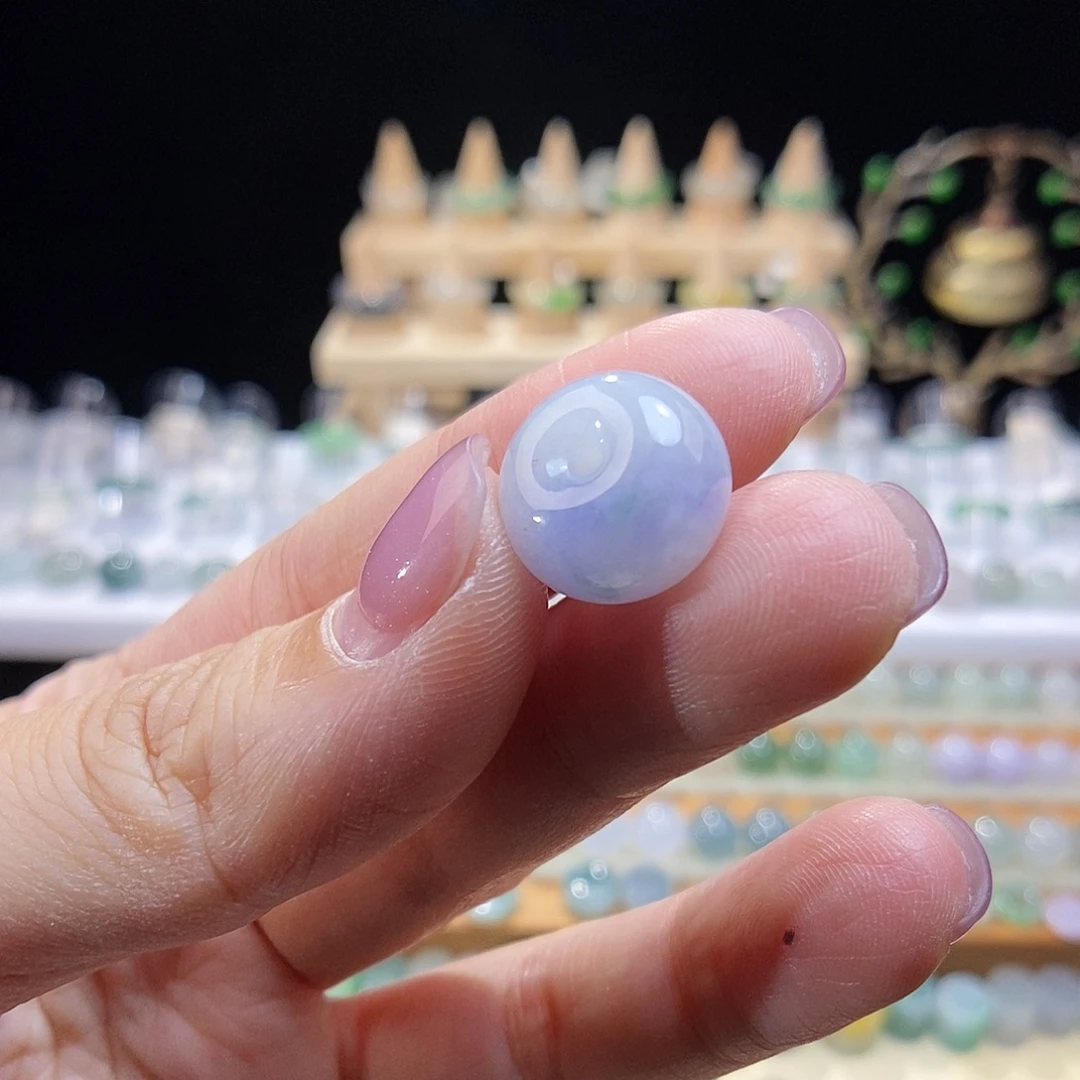 未镶嵌戒指翡翠蓝紫飘花肥扣