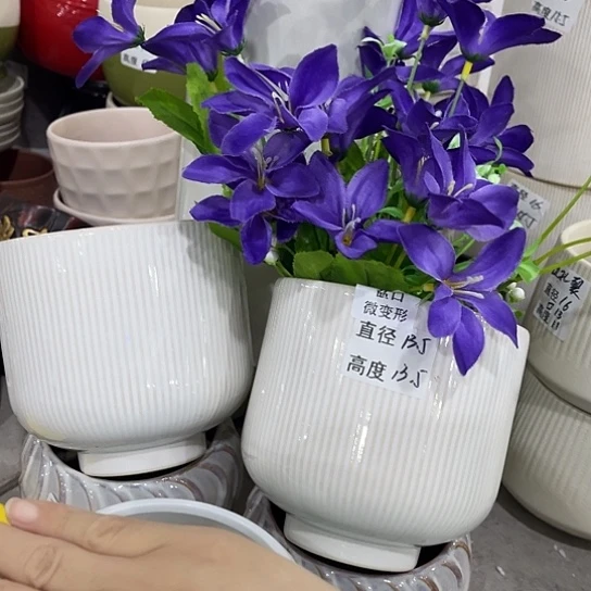 多肉绿植陶瓷花盆9.9包邮，有孔