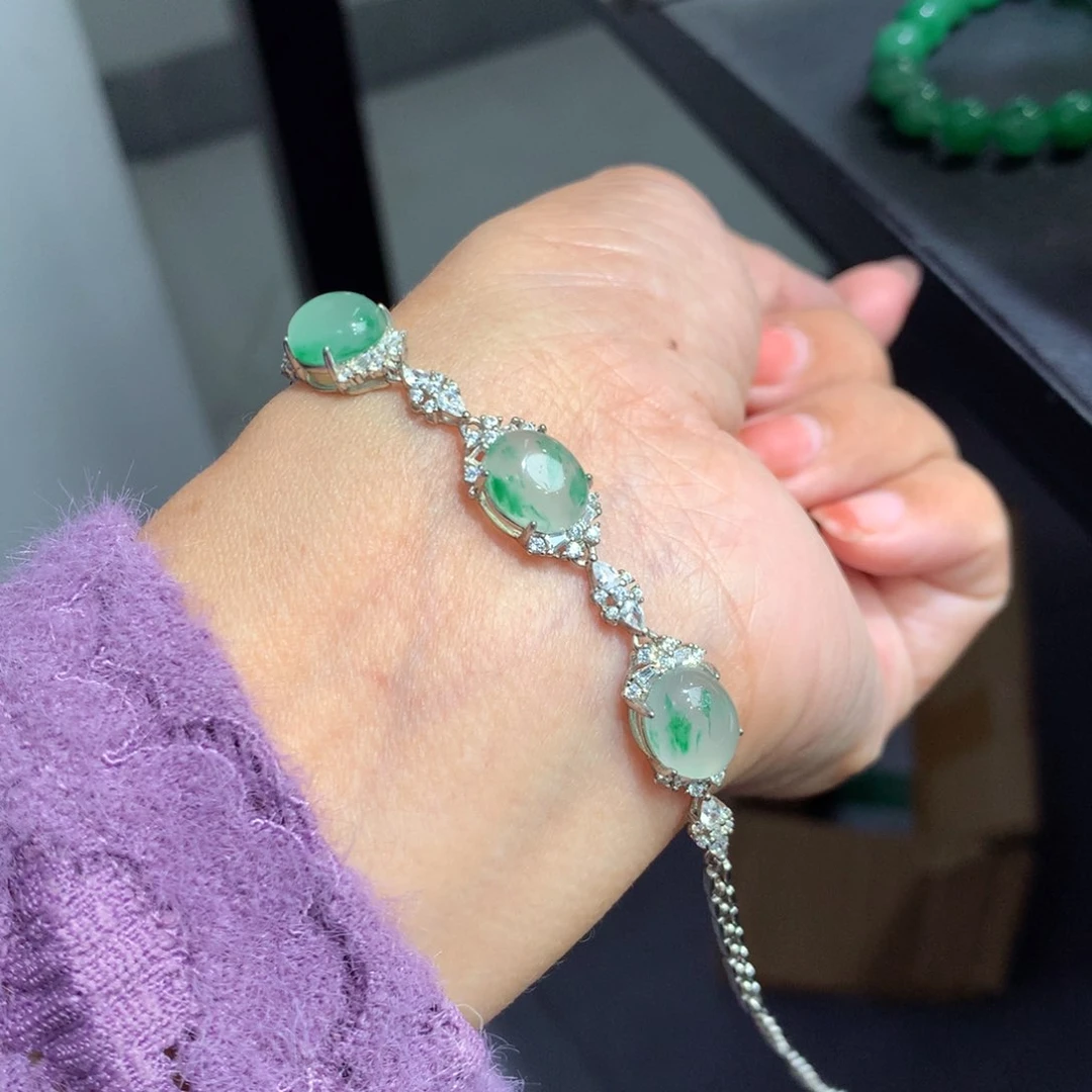 颈饰银S925镶嵌石英质玉