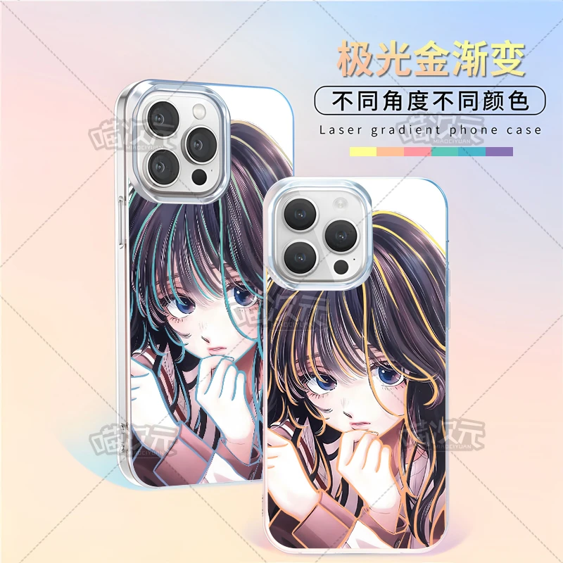 和栗薰子适用苹果华为vivo一加iPhone小米红米一加极光金手机壳