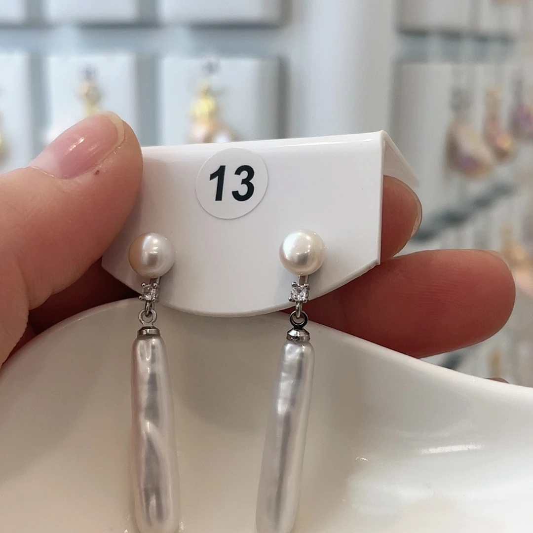 淡水珍珠天然珍珠巴洛克银S925镶嵌