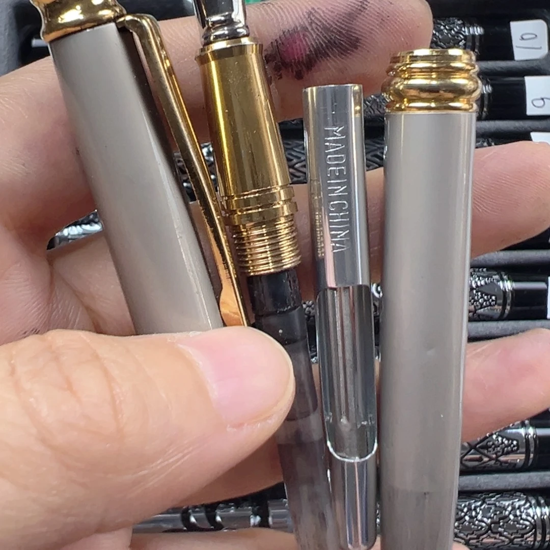 便携式文达8001异形笔夹0.5墨囊有墨渍残留瑕疵