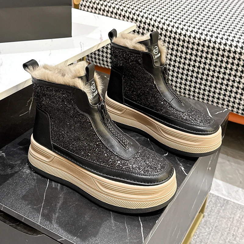 雪地靴女款2025冬季爆款加绒加厚棉鞋东北防滑保暖短靴厚底马丁靴