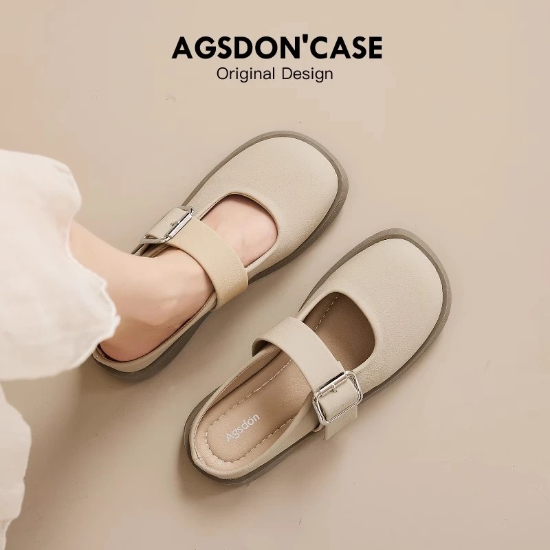 奥古狮登包头半拖鞋女2025新款春夏季外穿配裙子单鞋一脚蹬凉鞋H