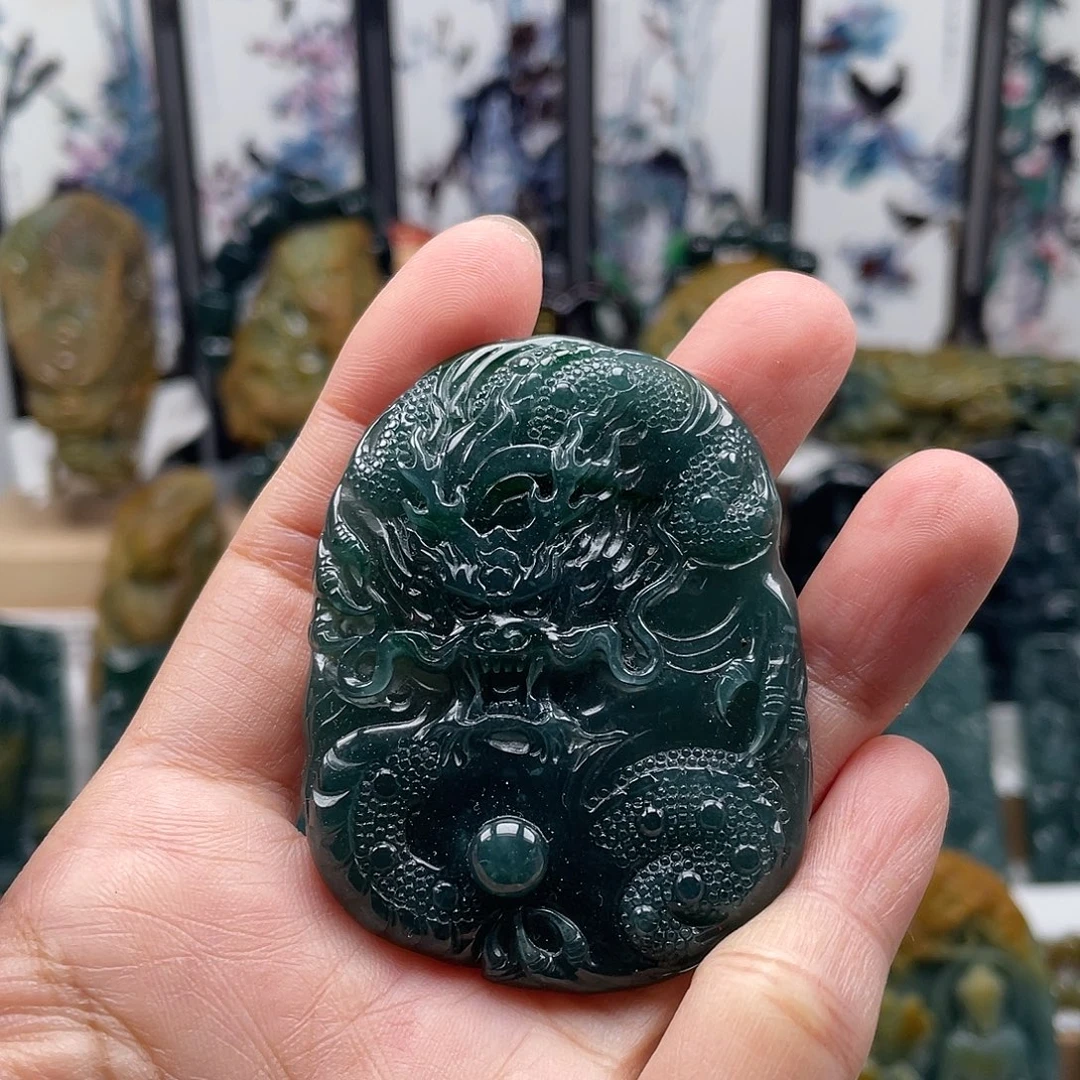 翡翠未镶嵌颈饰天然翡翠a货龙