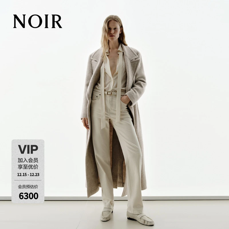 【NOIR系列】MOCO毛呢大衣2025冬新品绵羊毛羊驼毛外套MBE4OVC009