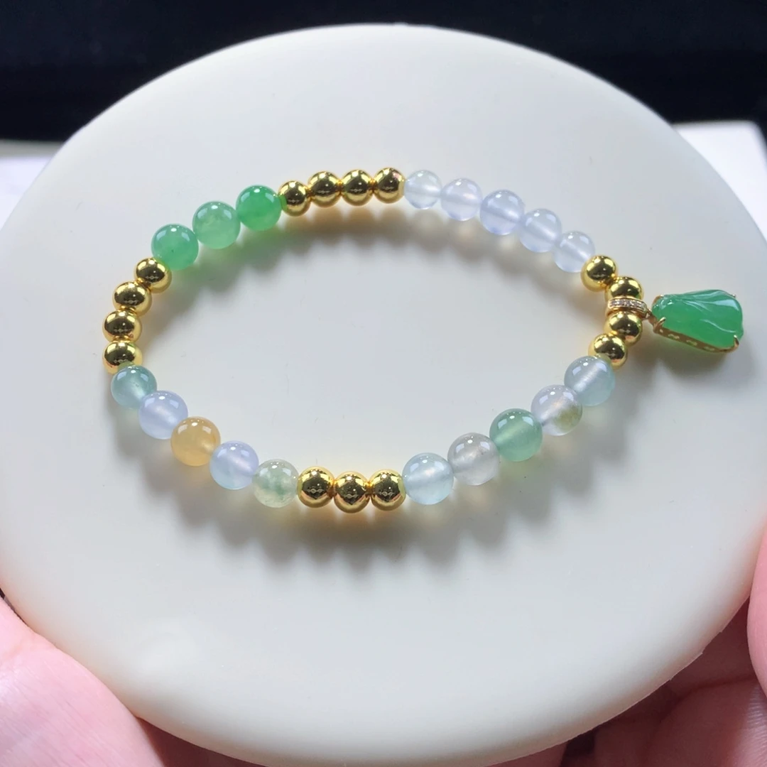 翡翠手链未镶嵌金与翠