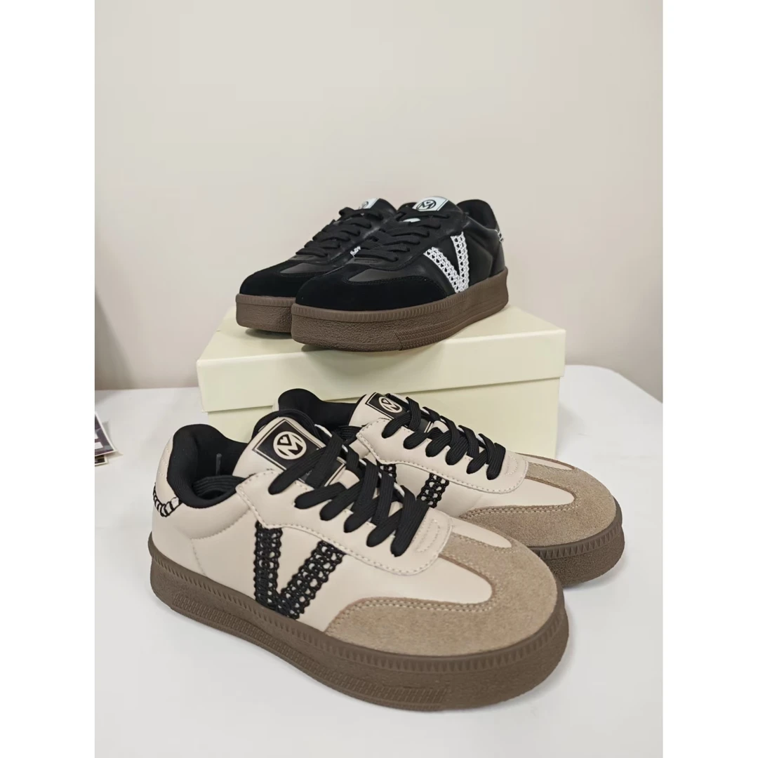 复古德训鞋女2025年厚底百搭爆款鞋子女休闲小众板鞋D1-3684