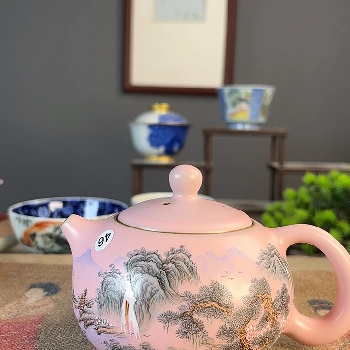 摆件景德柴烧茶杯多人