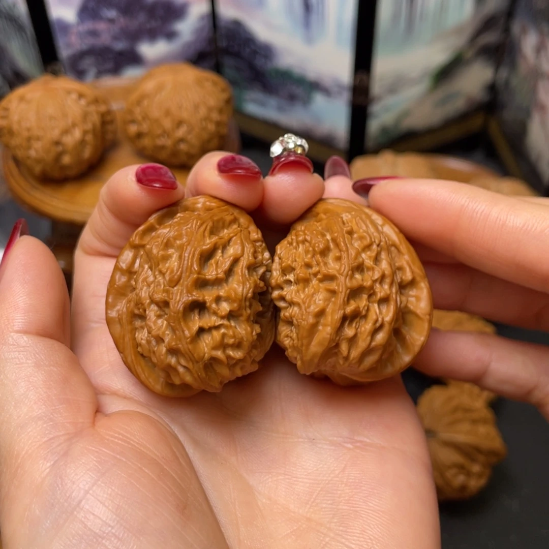 把件文玩核桃白狮子半壁江山