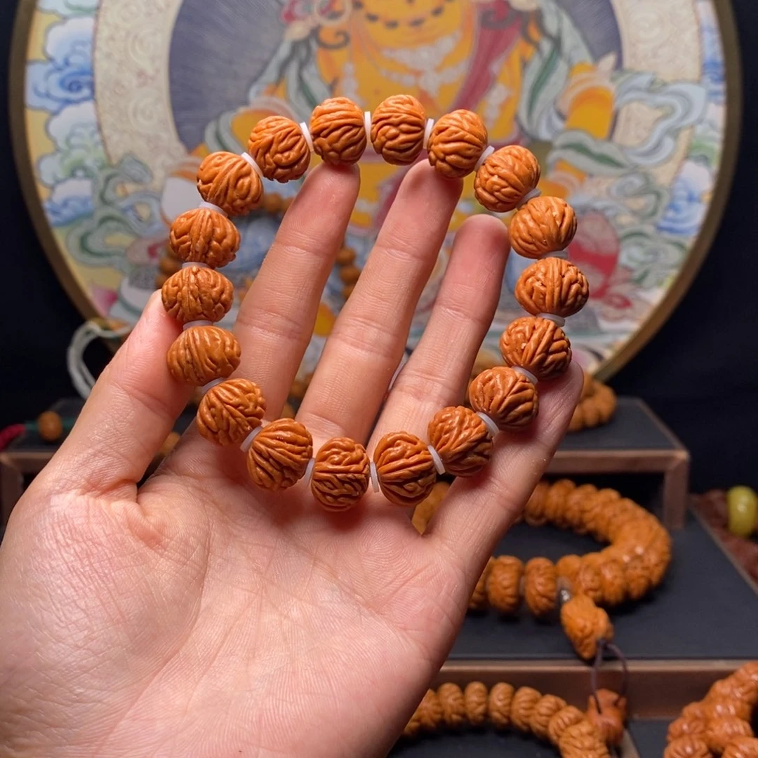 桃核手串龙纹桃核小金豆