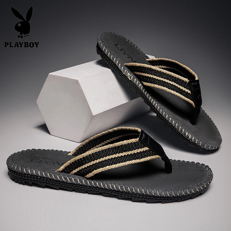 PLAYBOY人字拖男轻便防滑沙滩外穿夹脚拖鞋防水速干户外男生拖鞋