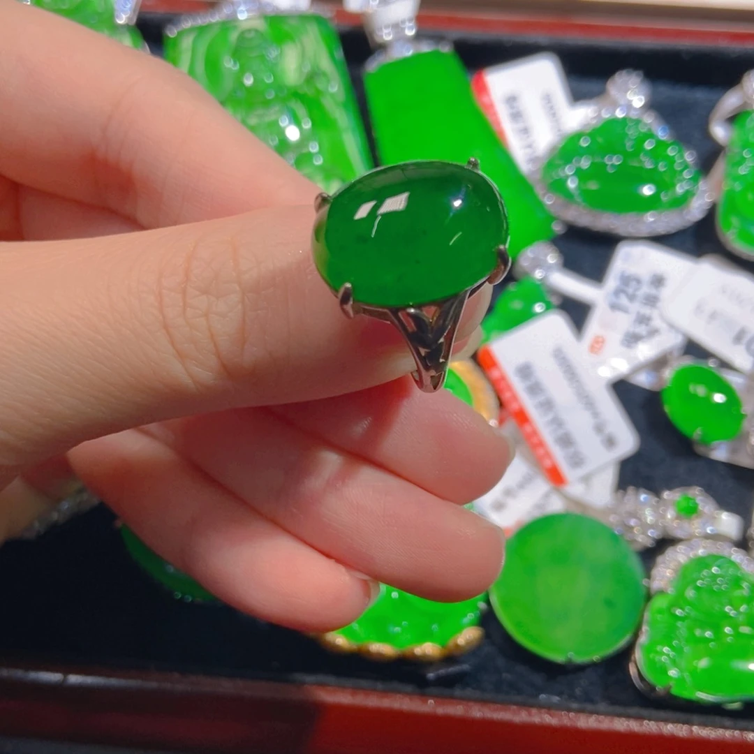 翡翠银S925镶嵌吊坠(不含链)