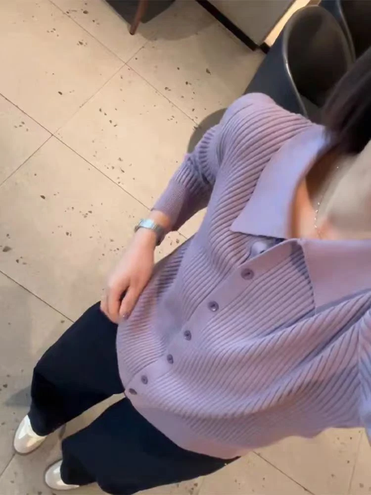 【坑条POLO领】法式温柔洋气衣服女春季显瘦时尚上衣