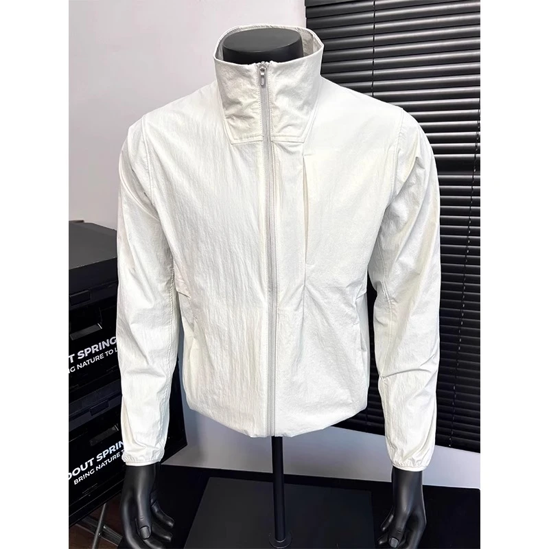 大码300斤冰丝防晒立领夹克户外速干冲锋衣男士夏季运动外套薄款2