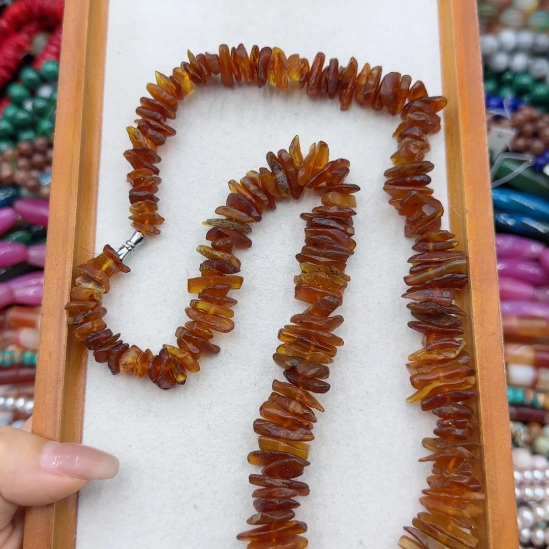 玛瑙/玉髓未镶嵌珠宝半成品天然老蜜蜡一条