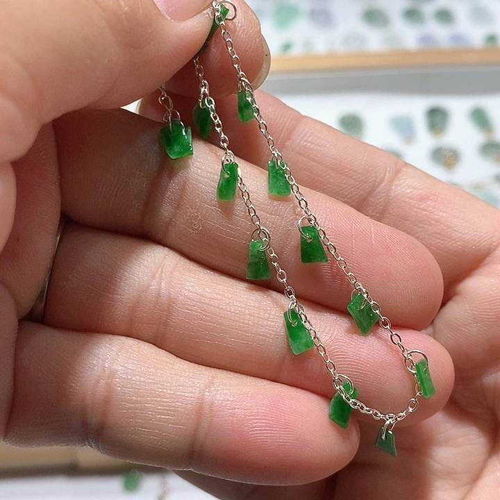 翡翠银S925镶嵌手链52号