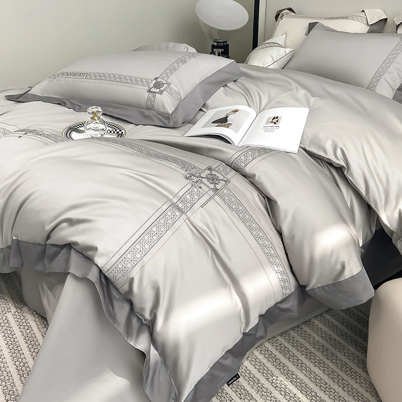 高端A类200支长绒棉四件套全棉纯棉床单被套高级感母婴级床上用品