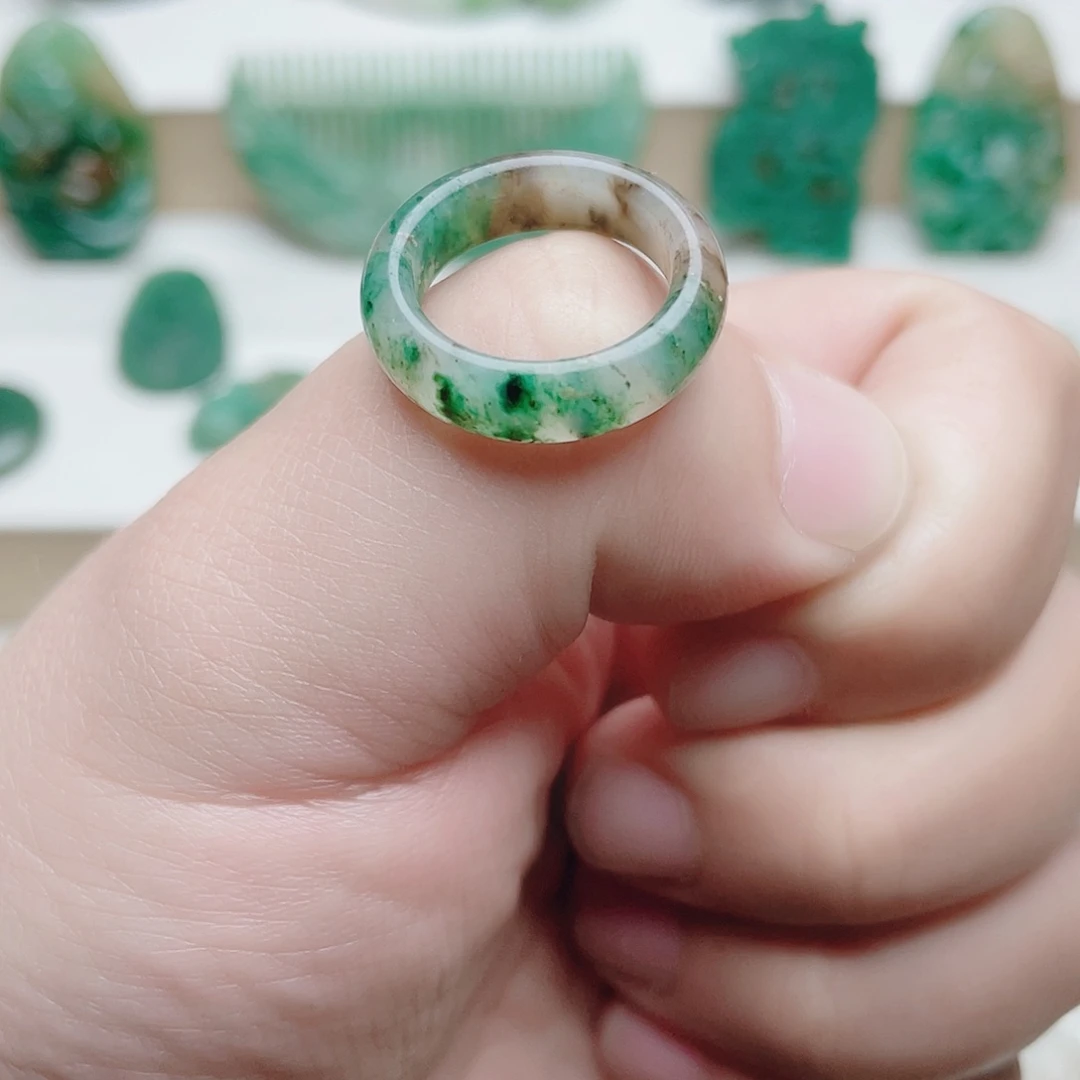 独山玉未镶嵌戒圈16内径