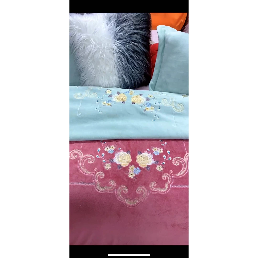 高克重加绒加厚刺绣款绣花牛奶绒四件套ZZ花2