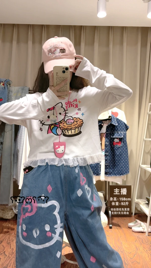 预 秋款 彩绘牛仔kt甜品T恤