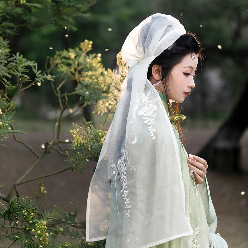 瞳莞原创等风来明制半透明头饰薄纱幅巾汉服妆造发饰2025春夏新品