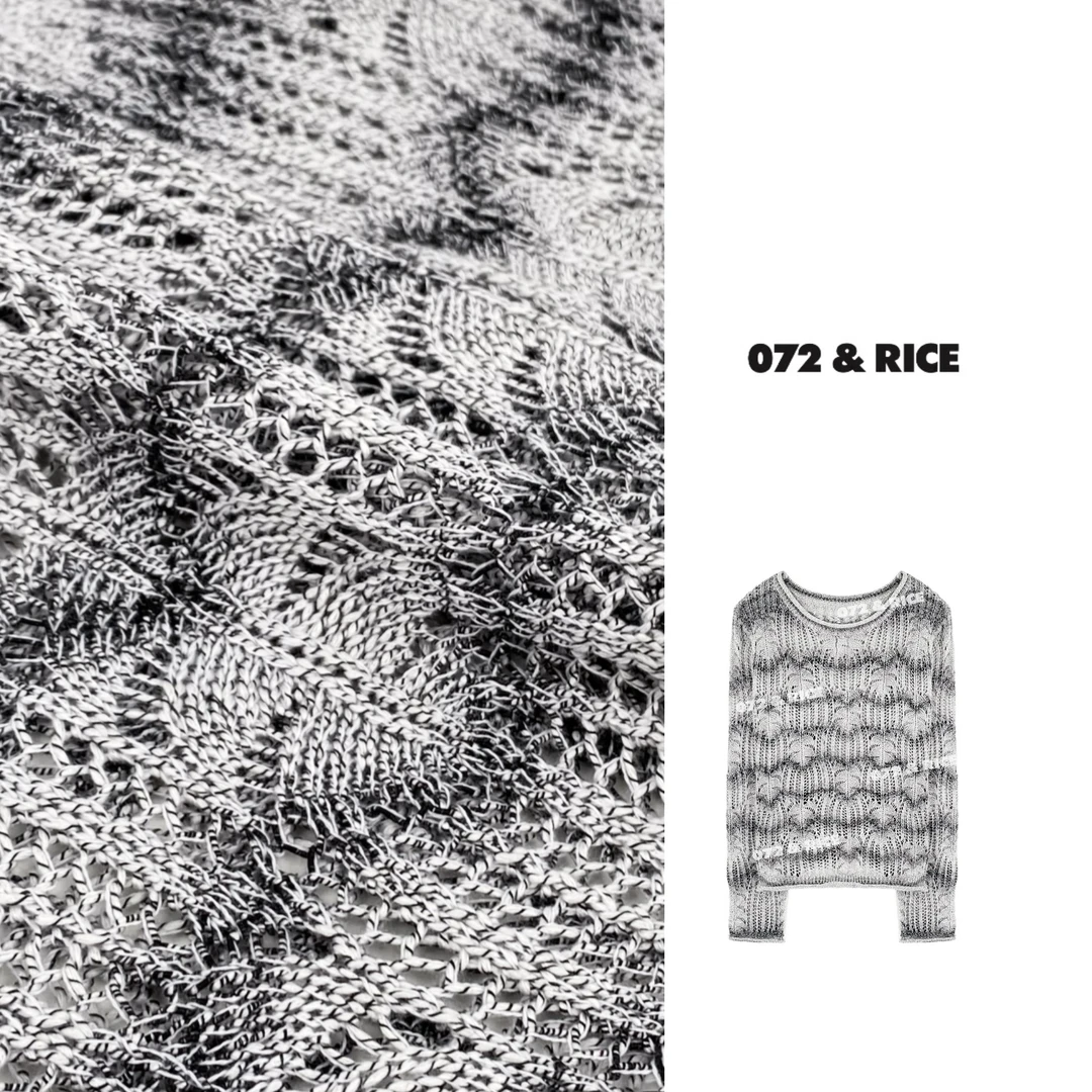072 & RICE【椰林钩花】秋季休闲圆领针织衫 31FH01
