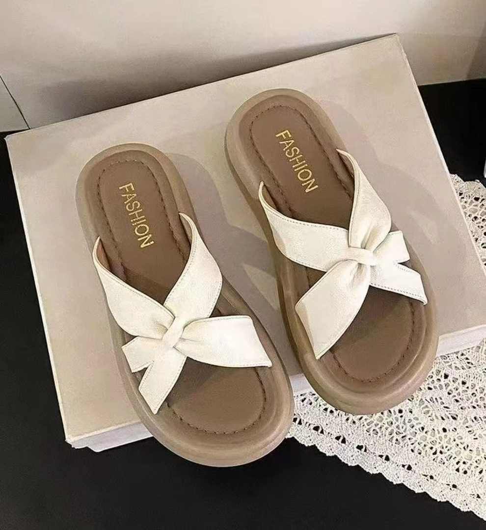 【品牌补贴】沙滩日常女露趾一字带凉鞋女鞋鞋子小众半拖y2