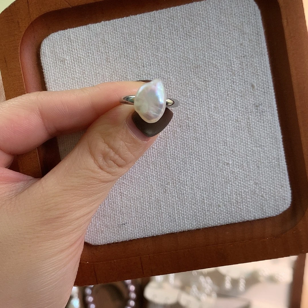 颈饰淡水珍珠银S925镶嵌福利碎银戒指