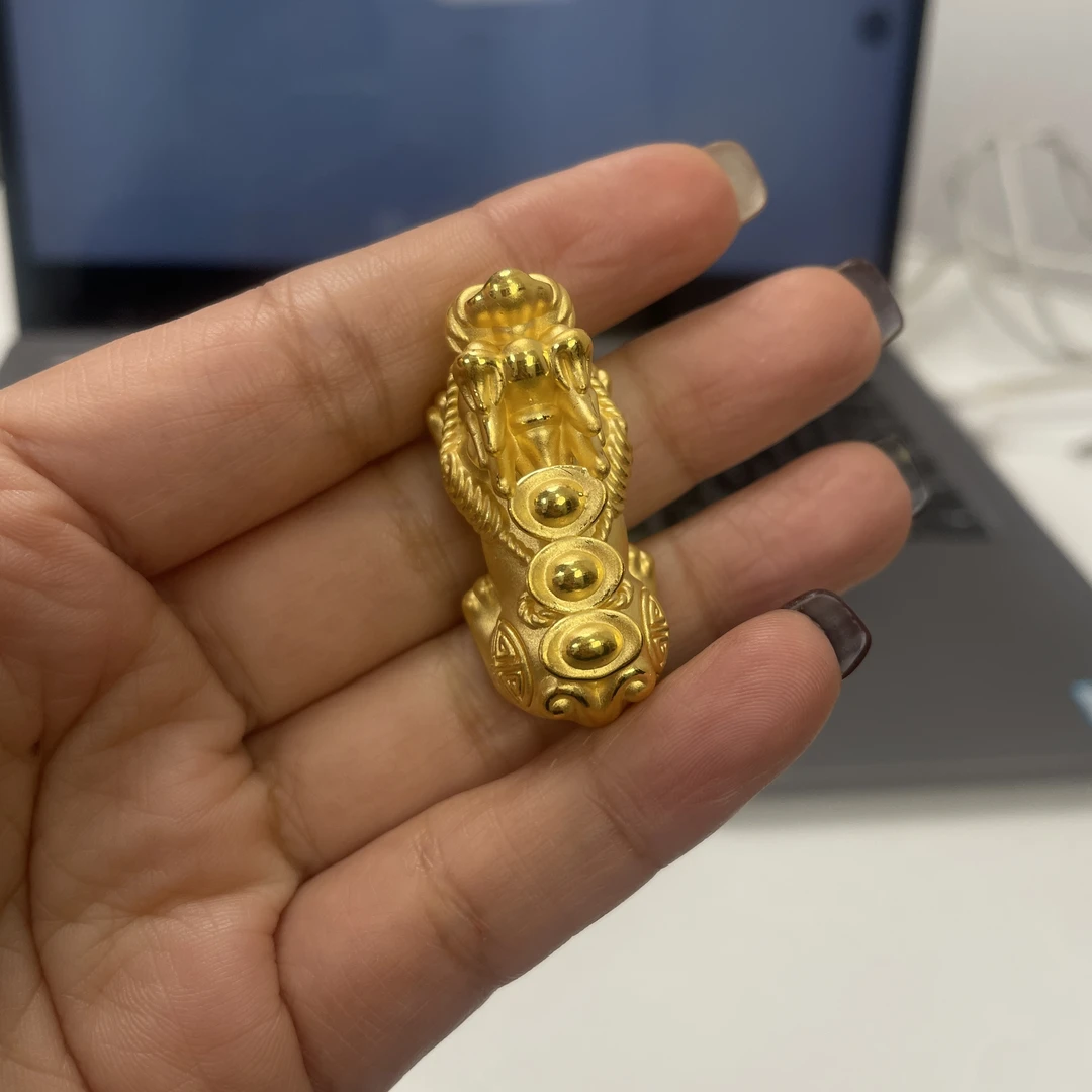 足金三元宝貔貅手串