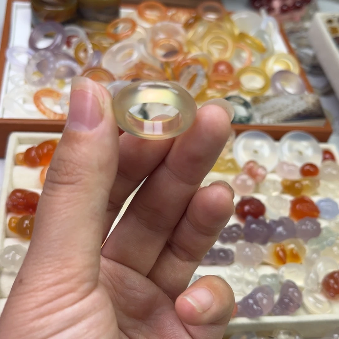 玛瑙/玉髓合金戒指直径16.5