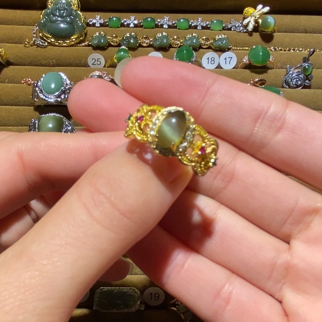 和田玉（碧玉）未镶嵌戒指