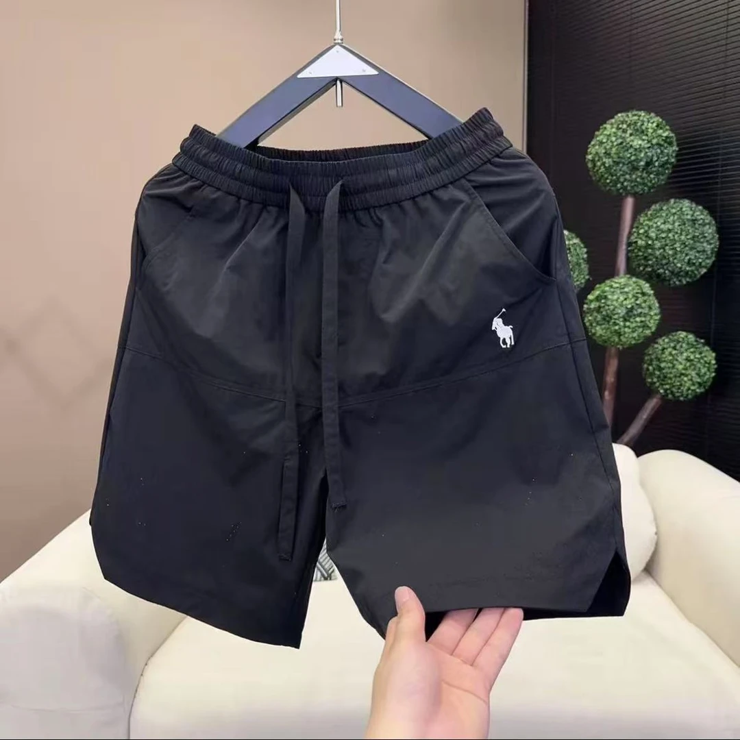 2025年夏季男士男款速干透气五分裤打孔简约刺绣短裤运动时尚