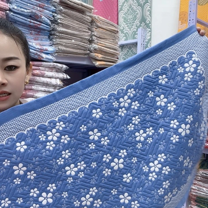 棉蓝色雪花纯棉面料