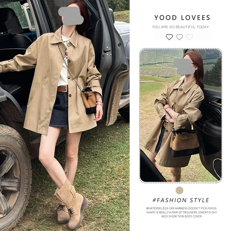 小个子气质高级感翻领短外套女装2025春秋新款韩系休闲百搭上衣