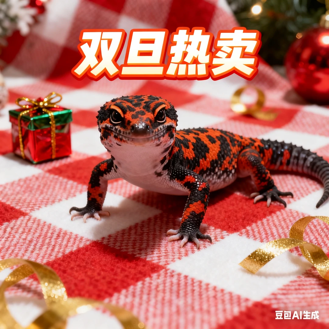 双旦活动直播间活动豹纹守宫肥尾守宫快来加入（萌宠守宫）