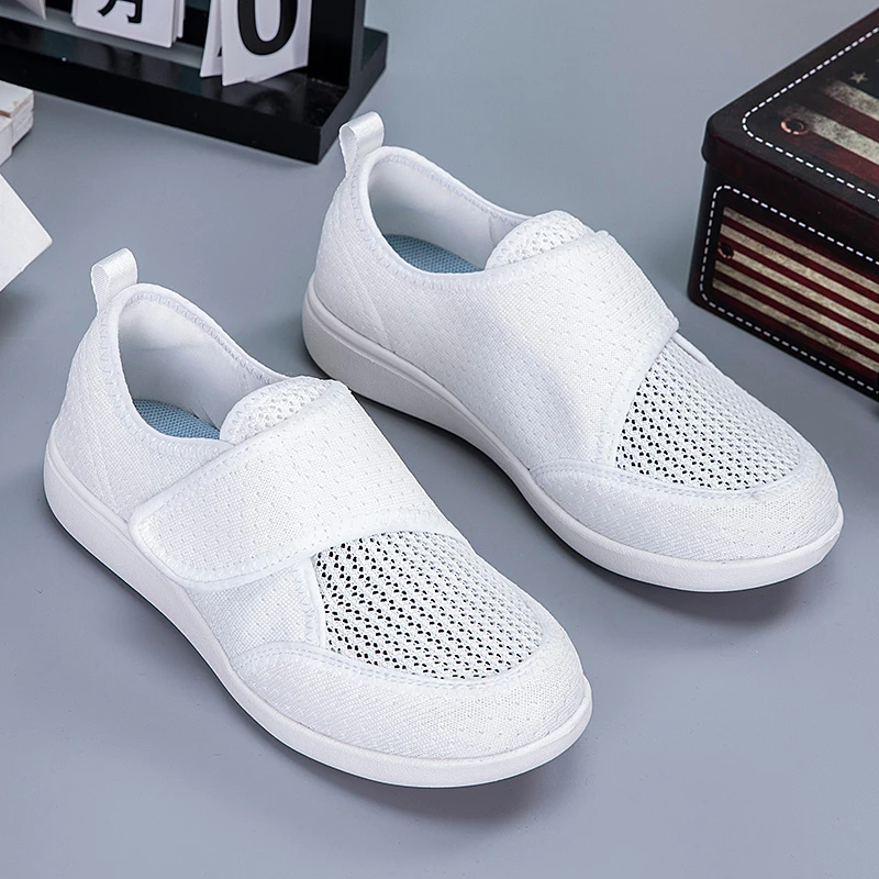 足力健安全老人鞋官方正品春季中老年妈妈鞋宽脚拇外翻软底网面夏