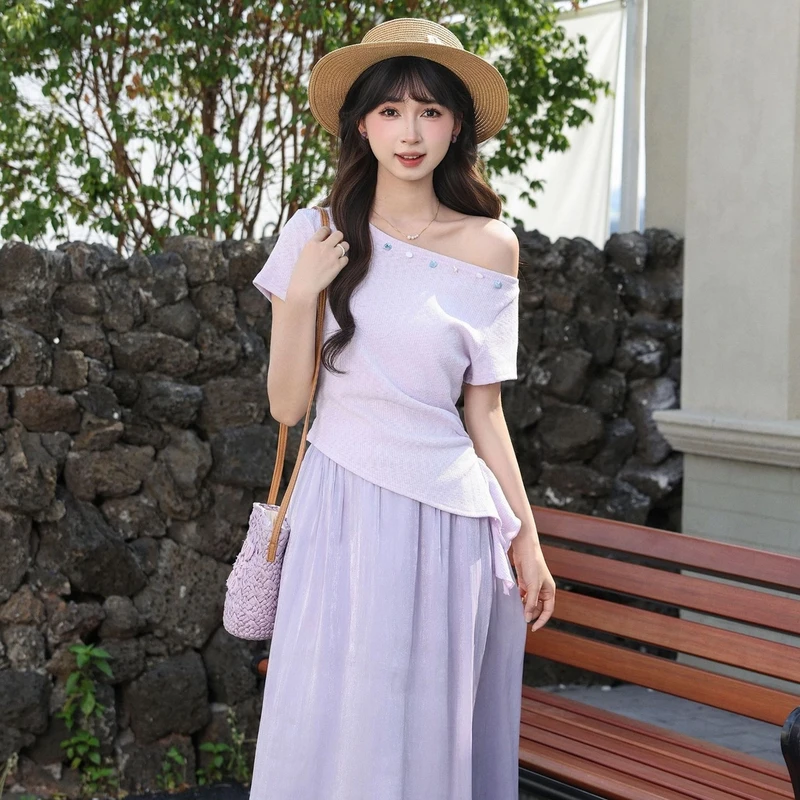 慕兔法式小香风独特设计短袖t恤女夏新款慵懒风宽松显瘦上衣