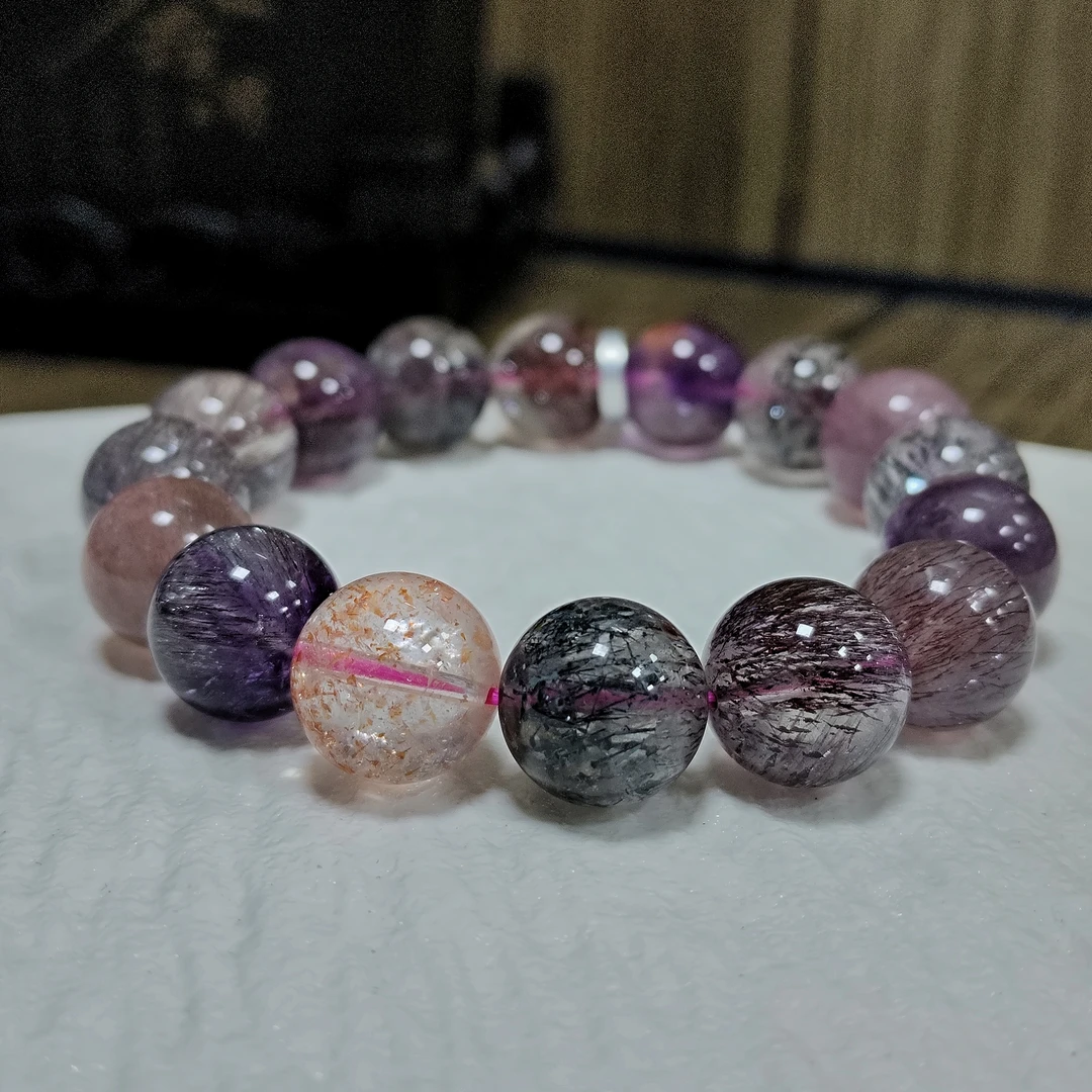 【书记甄选】天然超七单圈手链 多样性发一件 约12mm 1827BB