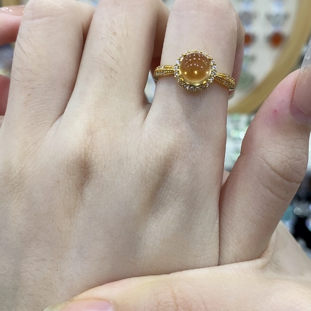 银S925镶嵌戒指黄晶